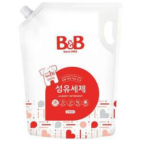 B&B 嬰幼兒衣物洗衣精補充包, 2.1L, 1個