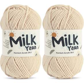 Knitt MiLK編織線 50g, 2個, 41淺米色