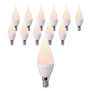 BitsOn 燭台 LED 燈泡 5W E14 火焰不透明, 10個, 黃光色