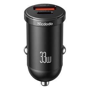 Mcdodo 麥多多 33W PD Mini 2孔LED車用快速充電器, CC232, 黑色