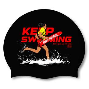 SD7 矽膠泳帽 Keep Swimming Woman SGL-CA45, 黑色(SGL-CA459), 1個