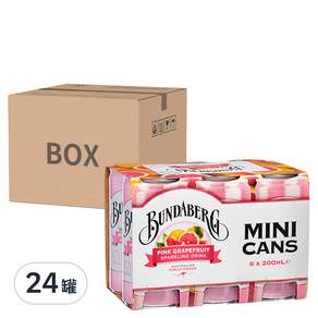 BUNDABERG 賓德寶 水果氣泡飲 粉紅葡萄柚風味, 200ml, 24罐