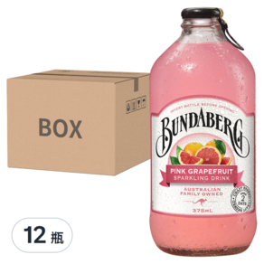 BUNDABERG 賓德寶 水果氣泡飲料 粉紅葡萄柚風味, 375ml, 12瓶