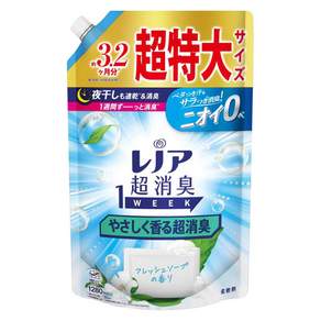 Lenor 蘭諾 1 WEEK 一週間衣物消臭室內曬乾柔軟精 柔和皂香補充包, 1280ml, 1包