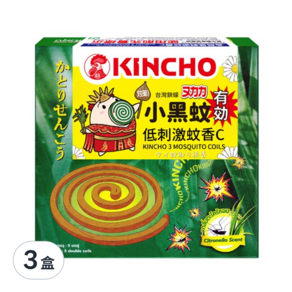 KINCHO 金鳥 低刺激蚊香C 小黑蚊 12g*10入, 3盒