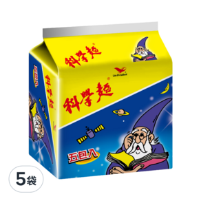 統一 科學麵 原味, 200g, 5袋