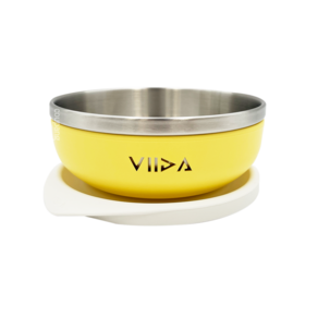VIIDA Soufflé 抗菌不鏽鋼餐碗 12.5 *4.6cm 6個月以上, 萊姆黃, 430ml, 1個