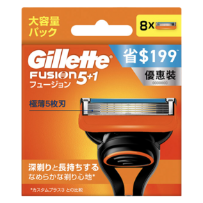 Gillette 吉列 Fusion鋒隱系列 刮鬍刀頭, 8入, 1盒