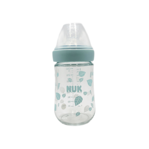 NUK Nature Sense 玻璃奶瓶, 綠色, 240ml, 1個