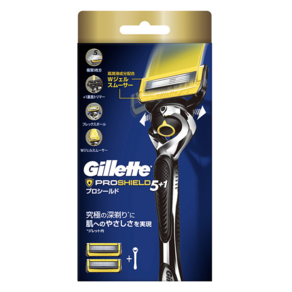 Gillette 吉列 Proshield鋒護系列 刮鬍刀 刀架*1+刀頭*2, 1盒