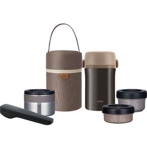 THERMOS 膳魔師 保溫便當盒組, 布朗尼黑(BK), 1組