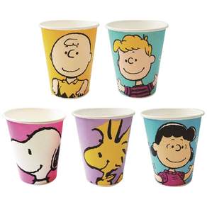 PEANUTS 彩色紙杯 5入, 50入, 1組