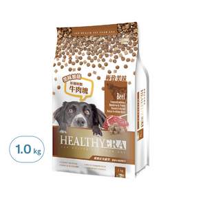 HEALTHYERA 健康紀元 挑嘴犬專用配方乾飼料 1歲以上成犬, 牛肉口味, 1kg, 1袋