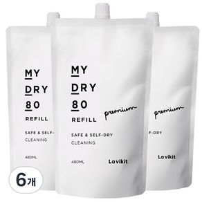 La vikit MyDry80 自乾洗洗衣粉補充裝, 6個, 480ml