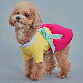 Dog-i 小狗氯丁橡膠韓服裙, 黃色的