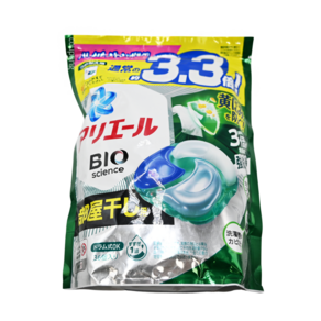 ARIEL BIO 碳酸雙色4D超濃縮抗菌洗衣膠球 綠 清新消臭, 36顆, 1袋
