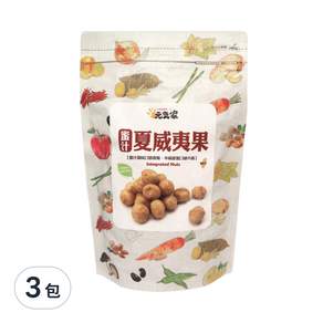 元氣家 烘焙蜜汁夏威夷果, 200g, 3包