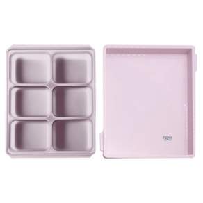 tgm 馬卡龍白金矽膠副食品分裝盒 6格, 薰衣草紫, 45ml, 1個