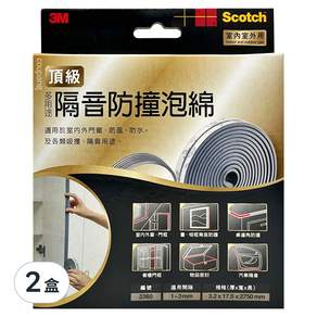 3M Scotch 多用途隔音防撞泡棉 適用間隙1~3mm, #2360, 2盒