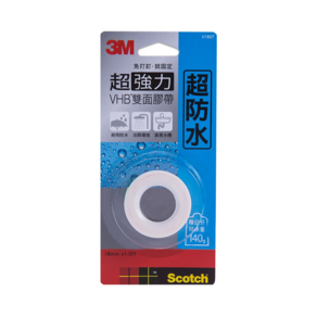 3M Scotch 超強力VHB雙面膠帶 防水專用 18mm*1.5m, 1個