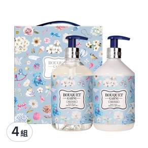 BOUQUET GARNI 香氛身體保養組 爽身粉香沐浴乳520ml*1+乳液520ml*1, 4組