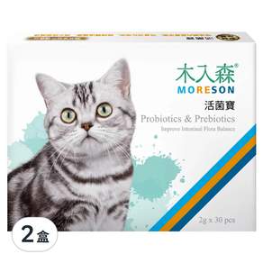 MORESON 木入森 貓咪活菌寶 益生菌 貓寶專用保健食品 30包, 60g, 2盒