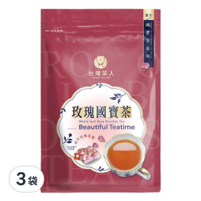 台灣茶人 南非紅國寶茶 原片玫瑰, 2.2g, 10包, 3袋