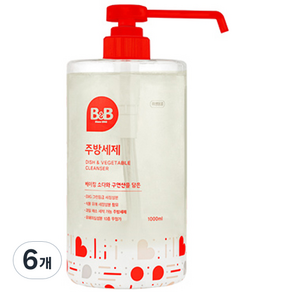 B&B容器式廚房清潔劑, 1000ml, 6個