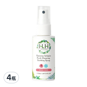 HH 草本新淨界 私密潔淨舒緩噴霧 沁涼玫瑰, 50ml, 4瓶