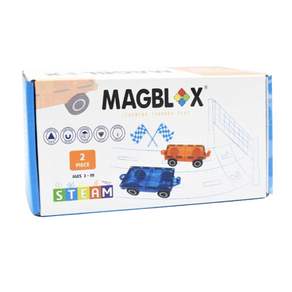 MAGBLOX 磁力車車, 橘色+藍色, 1組