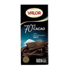 西班牙 VALOR 70%海鹽黑巧克力片, 100g, 1片