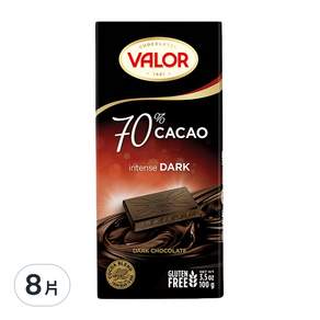 西班牙 VALOR 70%純黑巧克力片, 100g, 8片