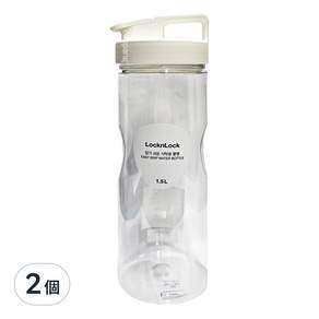 LocknLock 樂扣樂扣 輕鬆手提PET冷水壺 HAP814, 白, 1.5L, 2個