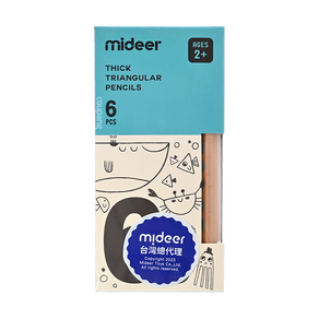 mideer 兒童專用三角鉛筆 6B 附削鉛筆盒 2歲以上, MD-0170, 1盒