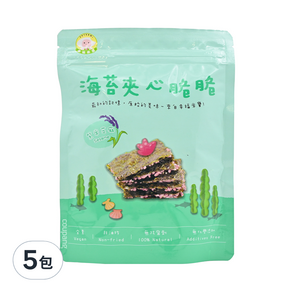 NATURMI 幸福米寶 海苔夾心脆脆 全素 1歲以上, 紫米芝麻, 30g, 5包