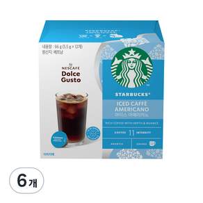 雀巢咖啡 Dolce Gusto 膠囊咖啡的星巴克冰美式咖啡, 5.5g, 12顆, 6盒