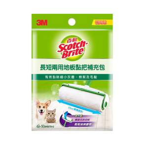 3M Scotch-Brite 百利 長短兩用地板黏把補充包 50張 3捲, 1包