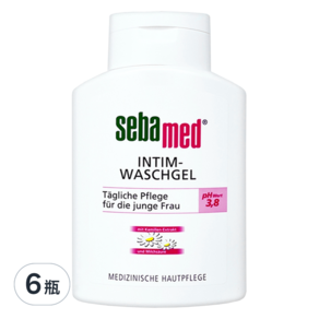 sebamed 施巴 女性私密處護潔露PH3.8 一般型洋甘菊, 200ml, 6瓶