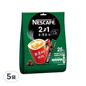 NESCAFE 雀巢咖啡 二合一即溶咖啡 香滑原味, 11g, 25入, 5袋