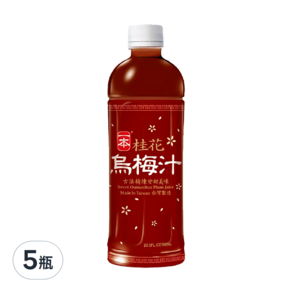 e.Ben 一本 桂花烏梅汁, 600ml, 5瓶