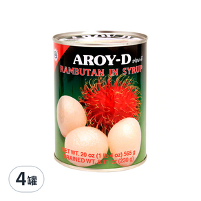 AROY-D 安德利 Rambutan in Syrup 紅毛丹罐頭, 565g, 4罐