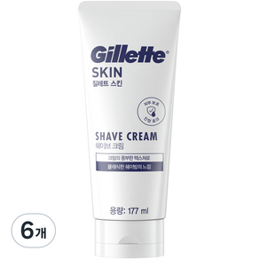 Gillette 吉列 Skintec 低過敏性剃須膏, 6個, 177ml