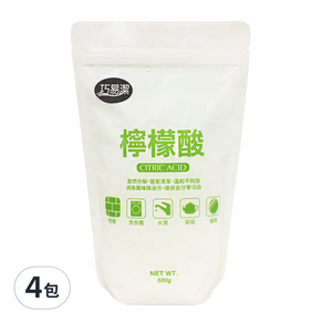 巧易潔 檸檬酸重量包, 500g, 4包