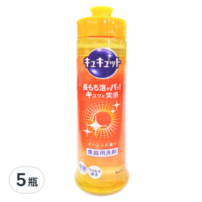 Kao 花王 Cucute 珂珂透 潔淨除菌洗碗精, 240ml, 5瓶