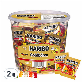 HARIBO 小熊軟糖 經典金熊款, 1000g, 2桶