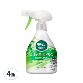 Kao 花王 Resesh 布製品消臭抑菌芳香噴霧, 香草香, 370ml, 4瓶