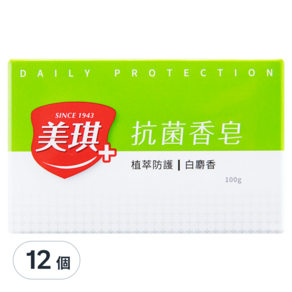 美琪 抗菌香皂 白麝香, 100g, 12個