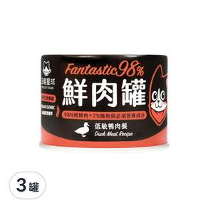 DOG CAT STAR 汪喵星球 全齡貓 98%無膠鮮肉主食罐, 低敏鴨肉, 165g, 3罐