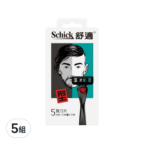 Schick 舒適牌 5層刮鬍刀把*1+刀片*2, 5組