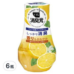 小林製藥 廁所芳香消臭元 檸檬清香, 400ml, 6瓶